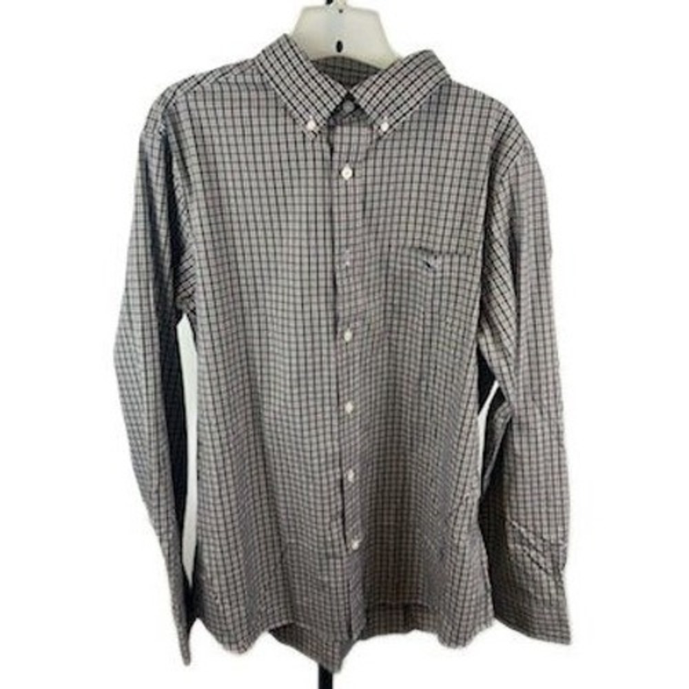 New Vineyard Vines Green Plaid Stretch Cotton Button Down Shirt Men's Size Large